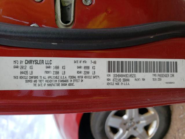 Photo 10 from auction – 2009 DODGE CALIBER SX with VIN 1B3HB48A49D105231