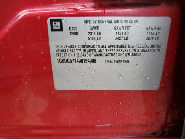 Photo 10 from auction – 2009 CADILLAC CTS with VIN 1G6DG577490154966