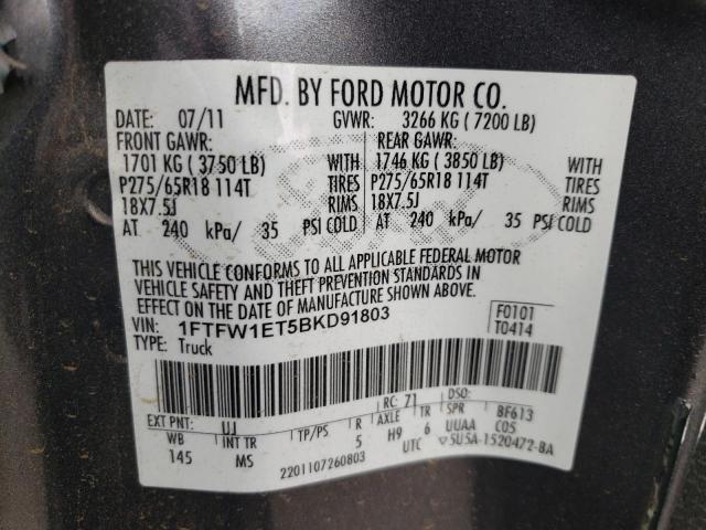 Photo 10 from auction – 2011 FORD F150 SUPER with VIN 1FTFW1ET5BKD91803