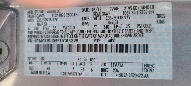 Photo 10 from auction – 2015 FORD ESCAPE TIT with VIN 1FMCU9J95FUC63228