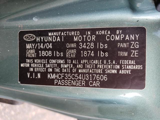 Photo 10 from auction – 2004 HYUNDAI ACCENT L with VIN KMHCF35C54U317606