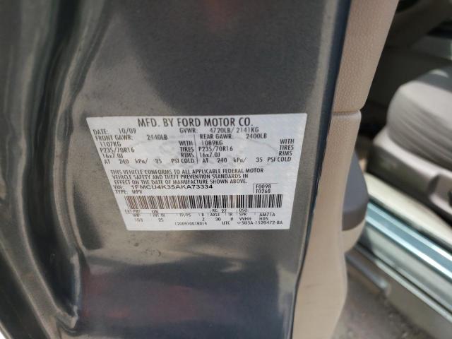 Photo 10 from auction – 2010 FORD ESCAPE HYB with VIN 1FMCU4K35AKA73334