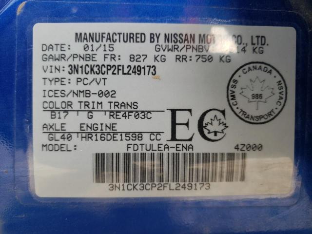 Photo 10 from auction – 2015 NISSAN MICRA with VIN 3N1CK3CP2FL249173