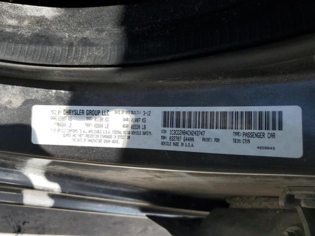 Photo 10 from auction – 2012 DODGE AVENGER SE with VIN 1C3CDZAB4CN243747