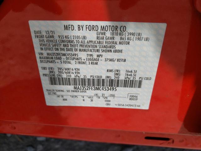 Photo 10 from auction – 2021 FORD ECOSPORT S with VIN MAJ3S2FE3MC453495
