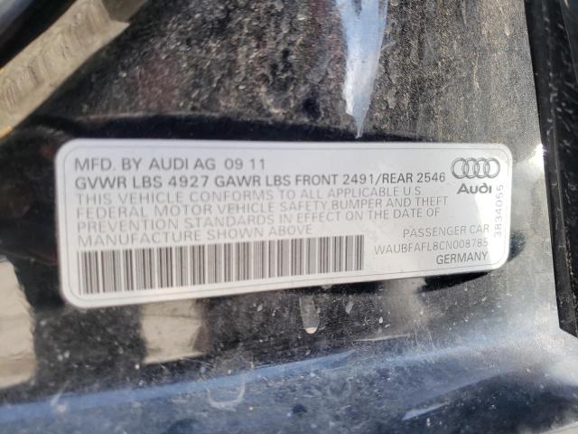 Photo 10 from auction – 2012 AUDI A4 PREMIUM with VIN WAUBFAFL8CN008785