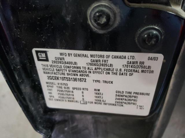 Photo 10 from auction – 2003 CHEVROLET SILVERADO with VIN 2GCEK19T531361672