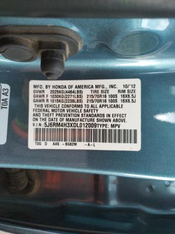 Photo 10 from auction – 2013 HONDA CR-V LX with VIN 5J6RM4H3XDL012009