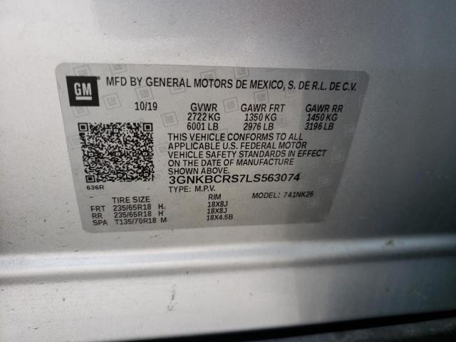 Photo 10 from auction – 2020 CHEVROLET BLAZER 2LT with VIN 3GNKBCRS7LS563074