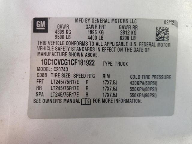 Photo 10 from auction – 2012 CHEVROLET SILVERADO with VIN 1GC1CVCG1CF181922