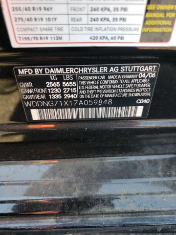 Photo 10 from auction – 2007 MERCEDES-BENZ S-CLASS with VIN WDDNG71X17A059848