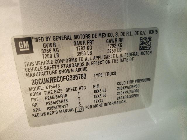 Photo 10 from auction – 2015 CHEVROLET SILVERADO with VIN 3GCUKREC0FG335783