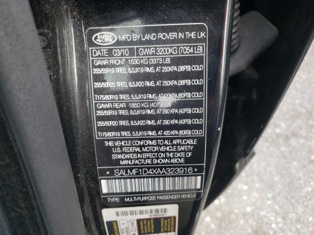 Photo 10 from auction – 2010 LAND ROVER RANGE ROVE with VIN SALMF1D4XAA323916