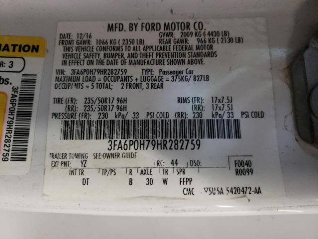 Photo 10 from auction – 2017 FORD FUSION SE with VIN 3FA6P0H79HR282759