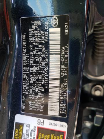 Photo 10 from auction – 2012 TOYOTA CAMRY BASE with VIN 4T1BF1FK5CU509421