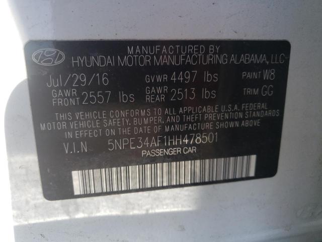 Photo 10 from auction – 2017 HYUNDAI SONATA SPO with VIN 5NPE34AF1HH478501