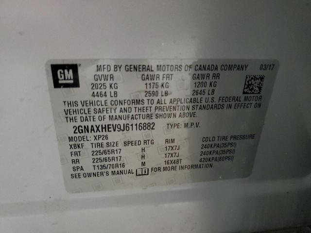 Photo 10 from auction – 2018 CHEVROLET EQUINOX with VIN 2GNAXHEV9J6116882