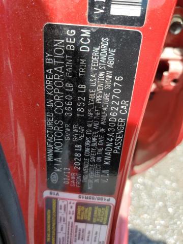 Photo 10 from auction – 2013 KIA RIO EX with VIN KNADN4A30D6227076