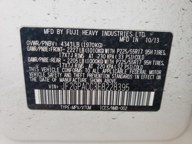 Photo 10 from auction – 2014 SUBARU XV CROSSTR with VIN JF2GPACC3E8228395