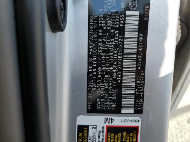 Photo 10 from auction – 2011 TOYOTA CAMRY BASE with VIN 4T4BF3EK4BR163721