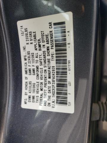 Photo 10 from auction – 2015 HONDA ACCORD LX with VIN 1HGCR2F3XFA042809