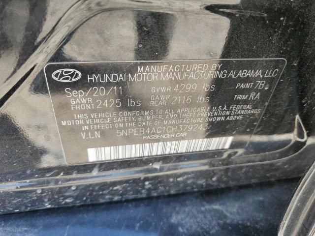 Photo 10 from auction – 2012 HYUNDAI SONATA GLS with VIN 5NPEB4AC1CH379243