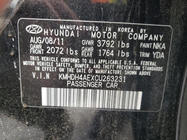Photo 10 from auction – 2012 HYUNDAI ELANTRA GL with VIN KMHDH4AEXCU263231