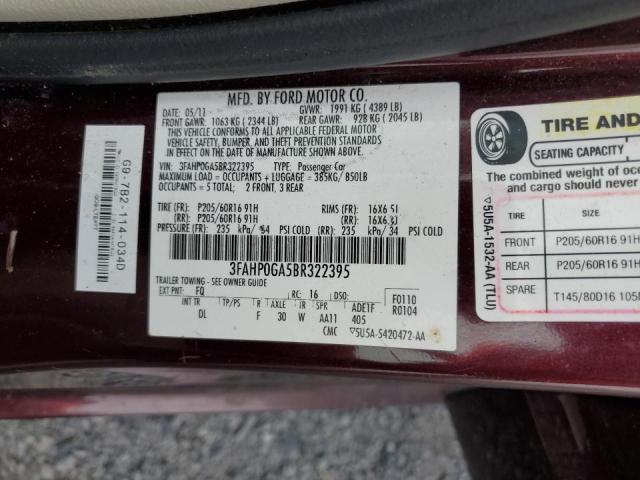 Photo 10 from auction – 2011 FORD FUSION S with VIN 3FAHP0GA5BR322395