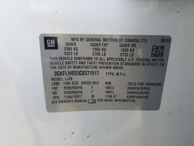 Photo 10 from auction – 2012 GMC TERRAIN SL with VIN 2GKFLWE53C6371517