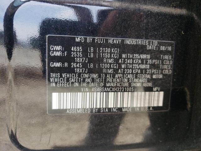 Photo 10 from auction – 2017 SUBARU OUTBACK 2. with VIN 4S4BSANCXH3231005