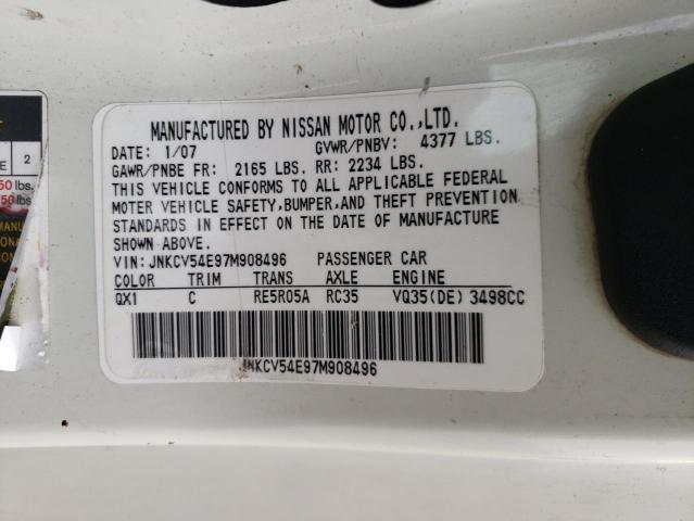 Photo 10 from auction – 2007 INFINITI G35 with VIN JNKCV54E97M908496