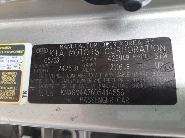Photo 10 from auction – 2013 KIA OPTIMA LX with VIN KNAGM4A76D5414556