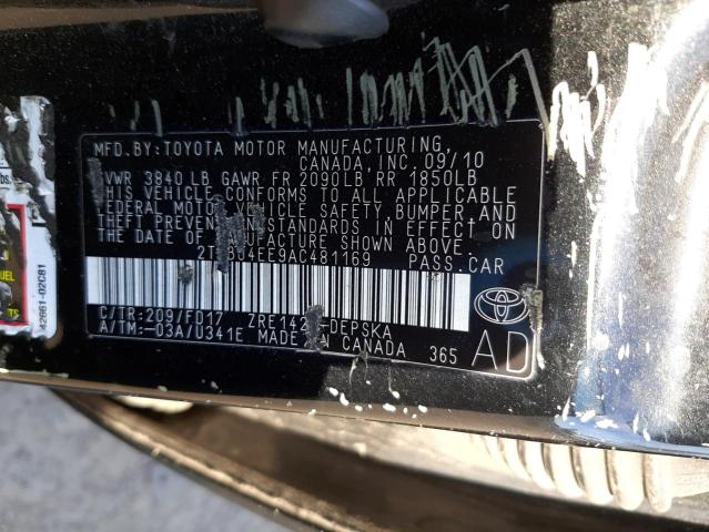 Photo 10 from auction – 2010 TOYOTA COROLLA with VIN 2T1BU4EE9AC481169