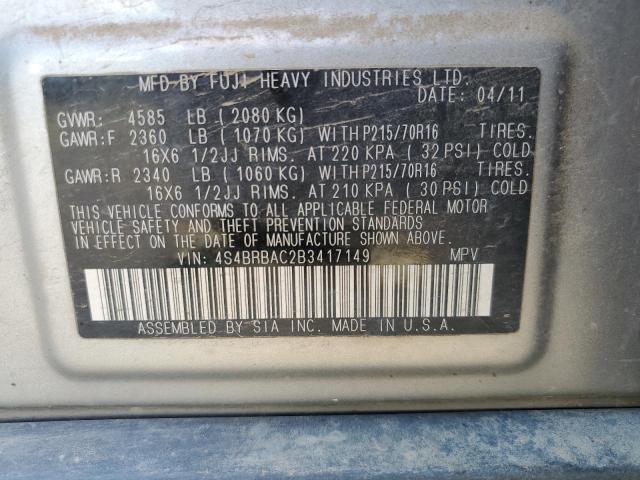 Photo 10 from auction – 2011 SUBARU OUTBACK with VIN 4S4BRBAC2B3417149