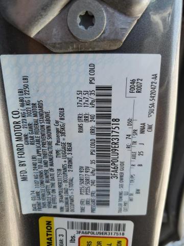 Photo 10 from auction – 2014 FORD FUSION SE with VIN 3FA6P0LU9ER317518