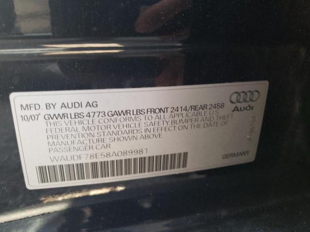Photo 10 from auction – 2008 AUDI A4 2.0T QU with VIN WAUDF78E58A089981