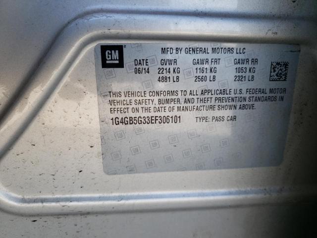 Photo 10 from auction – 2014 BUICK LACROSSE with VIN 1G4GB5G33EF306101