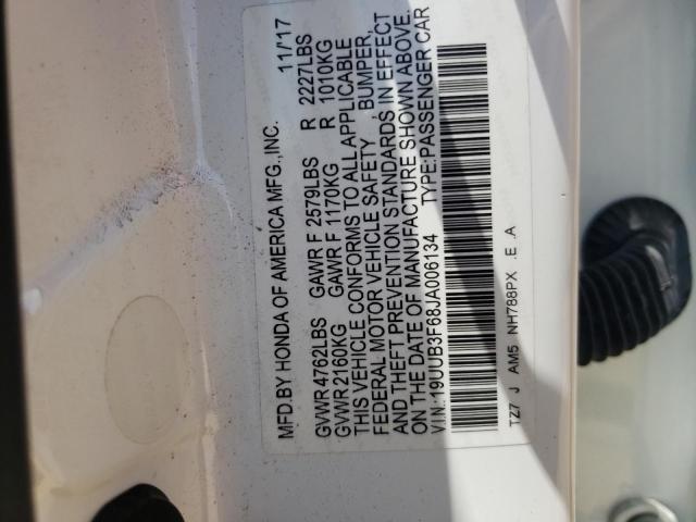 Photo 10 from auction – 2018 ACURA TLX TECH+A with VIN 19UUB3F68JA006134