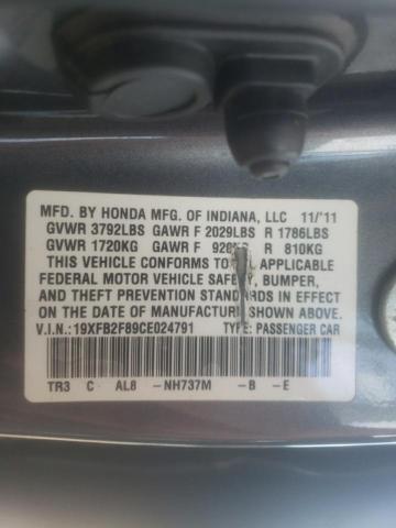 Photo 10 from auction – 2012 HONDA CIVIC EX with VIN 19XFB2F89CE024791