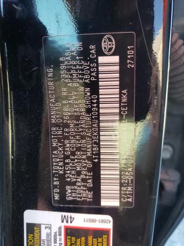 Photo 10 from auction – 2010 TOYOTA CAMRY BASE with VIN 4T1BF3EK0AU109440
