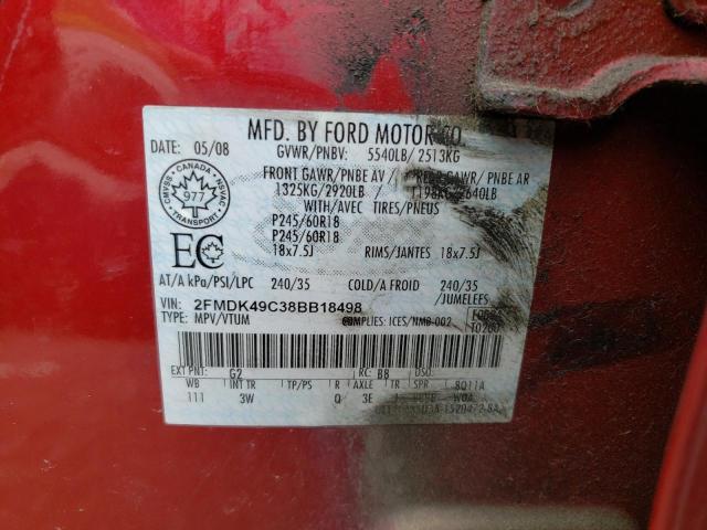 Photo 10 from auction – 2008 FORD EDGE LIMIT with VIN 2FMDK49C38BB18498