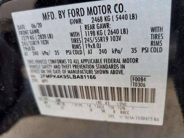 Photo 10 from auction – 2020 FORD EDGE TITAN with VIN 2FMPK4K95LBA81166