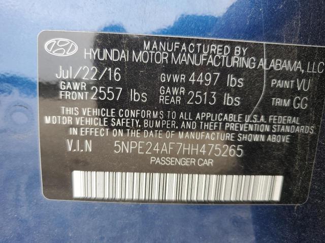 Photo 10 from auction – 2017 HYUNDAI SONATA SE with VIN 5NPE24AF7HH475265