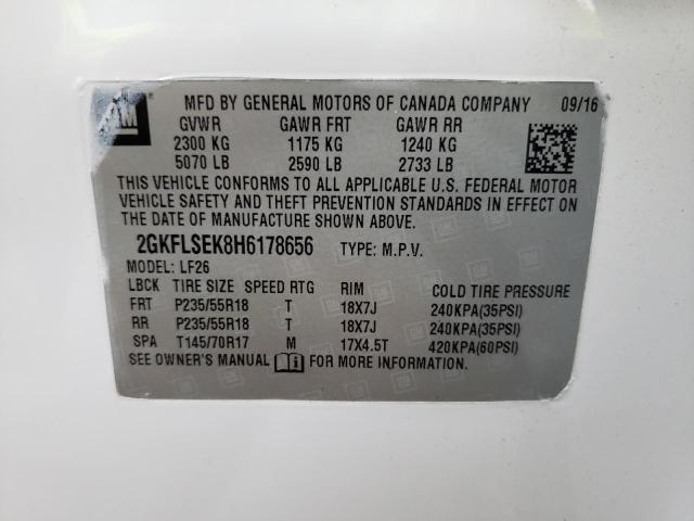 Photo 10 from auction – 2017 GMC TERRAIN SL with VIN 2GKFLSEK8H6178656