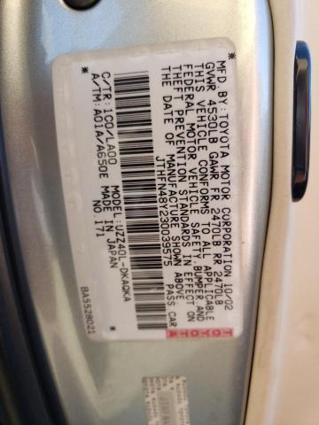 Photo 10 from auction – 2003 LEXUS SC 430 with VIN JTHFN48Y230039575