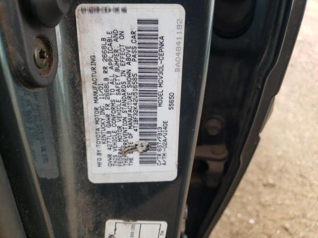 Photo 10 from auction – 2002 TOYOTA CAMRY LE with VIN 4T1BF32K42U516585