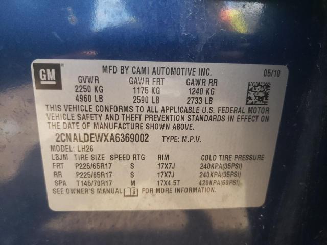 Photo 10 from auction – 2010 CHEVROLET EQUINOX LT with VIN 2CNALDEWXA6369002