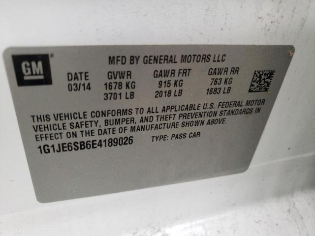 Photo 10 from auction – 2014 CHEVROLET SONIC LTZ with VIN 1G1JE6SB6E4189026