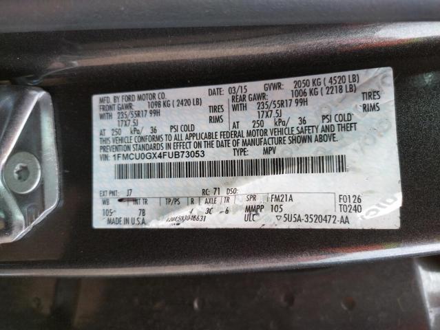 Photo 10 from auction – 2015 FORD ESCAPE SE with VIN 1FMCU0GX4FUB73053