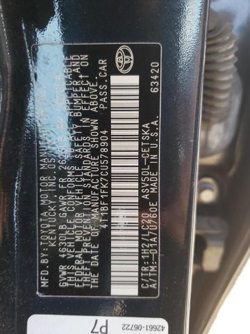 صورة رقم 10 من المزاد - 2012 TOYOTA CAMRY BASE مع VIN 4T1BF1FK7CU578904